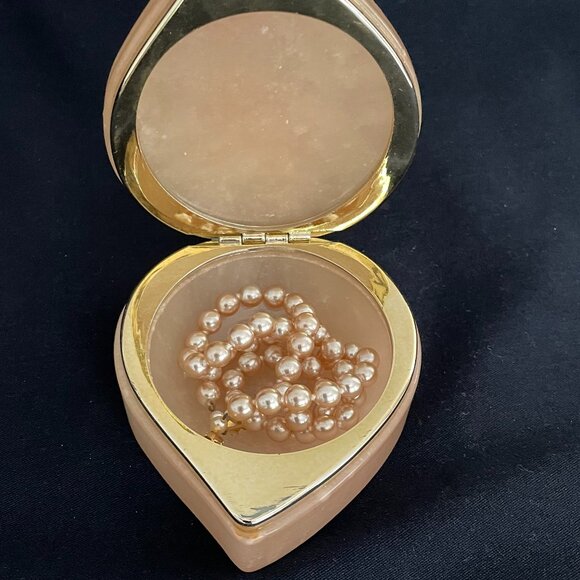 Limoges Pale Pink Genuine Alabaster Trinket Dish Hand Carved and Engraved Floral - Picture 4 of 8